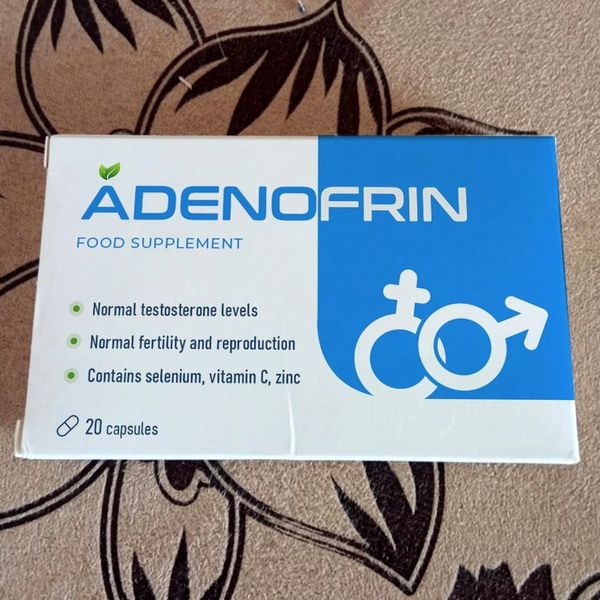Scatola bianca e azzurra di Adenofrin da 20 capsule