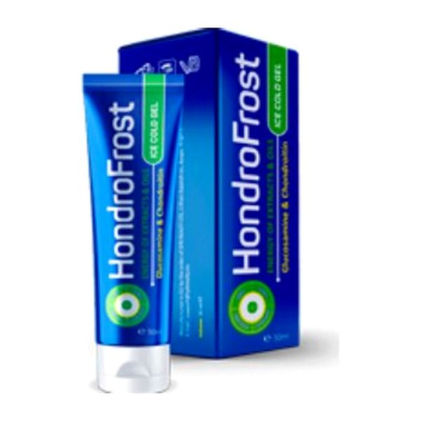 Tubo blu di HondroFrost Ice Cold Gel con la sua scatola
