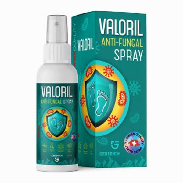 Flacone spray e scatola verde acqua di Valoril